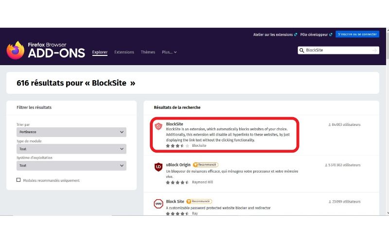 bloquer un site internet sur firefox avec blocksite
